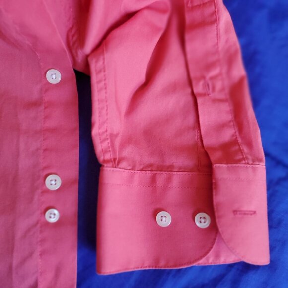 NWOT Alexander Julian Men XL Shirt Coral Extra Buttons Box Pleat 2-Button Cuff - Picture 6 of 8